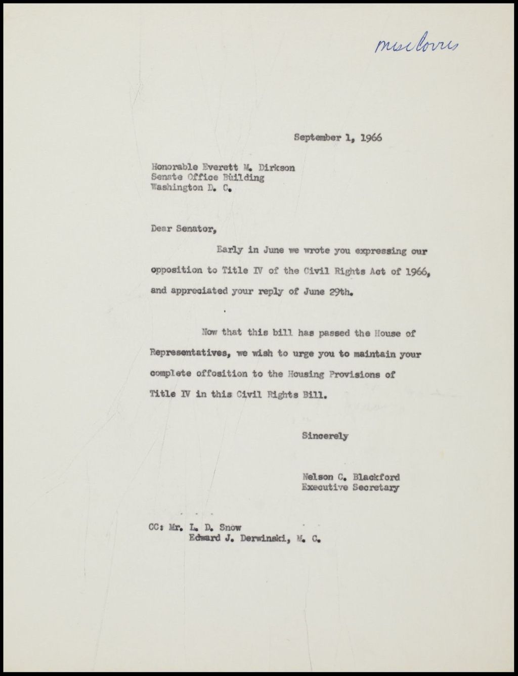 Correspondence, General, 1966 (Folder 65)