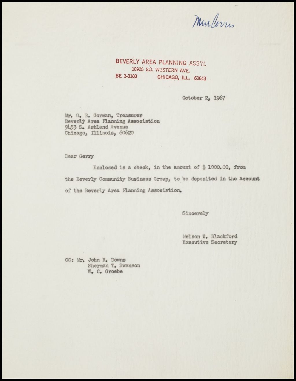Correspondence, General, 1967 (Folder 70)