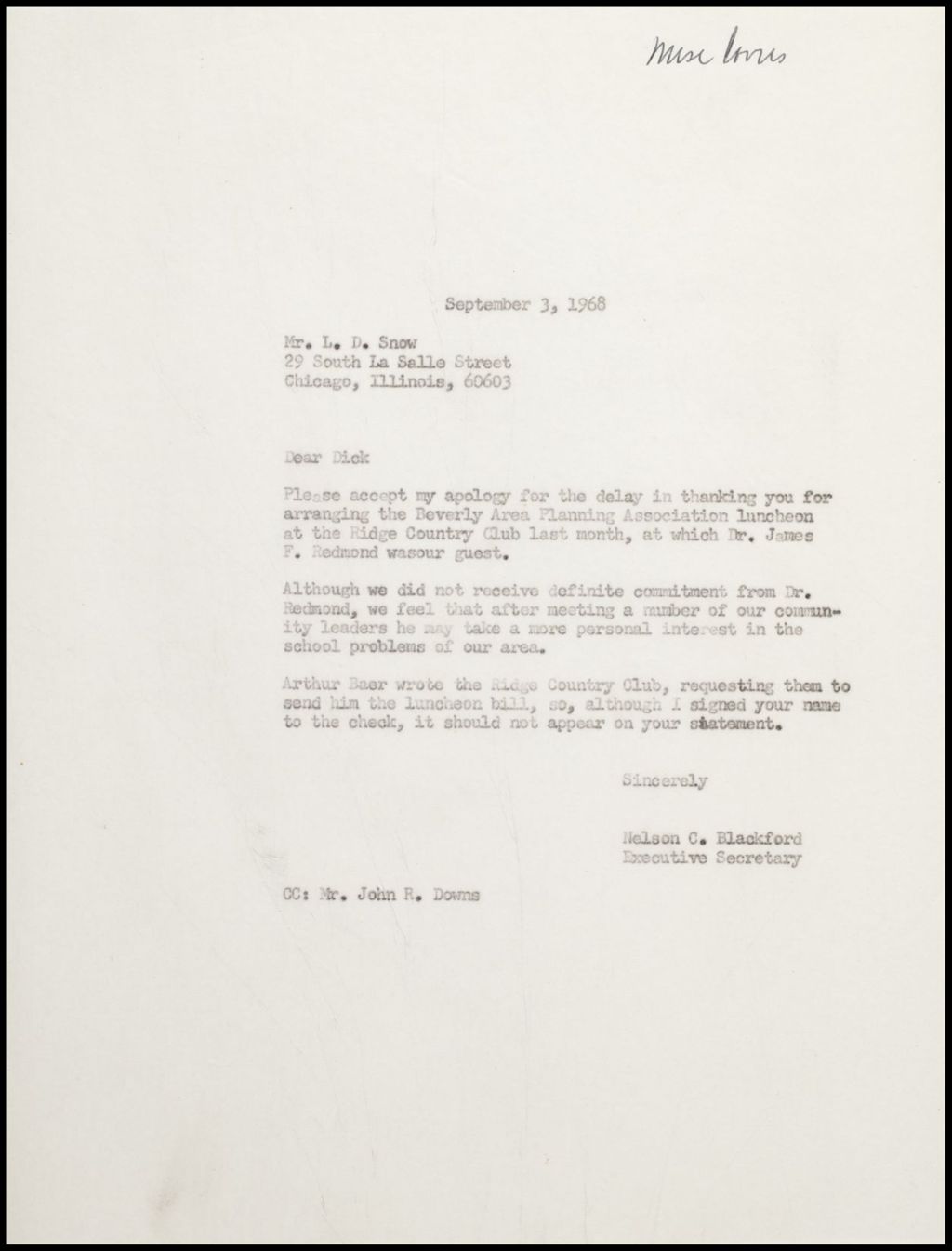 Miniature of Correspondence, General, 1968 (Folder 75)