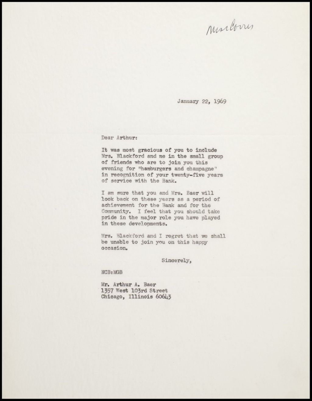 Correspondence, General, 1969 (Folder 76)