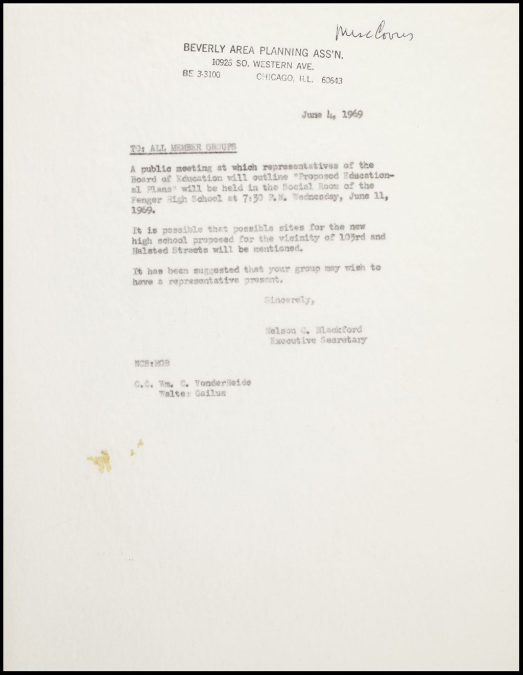 Correspondence, General, 1969 (Folder 77)