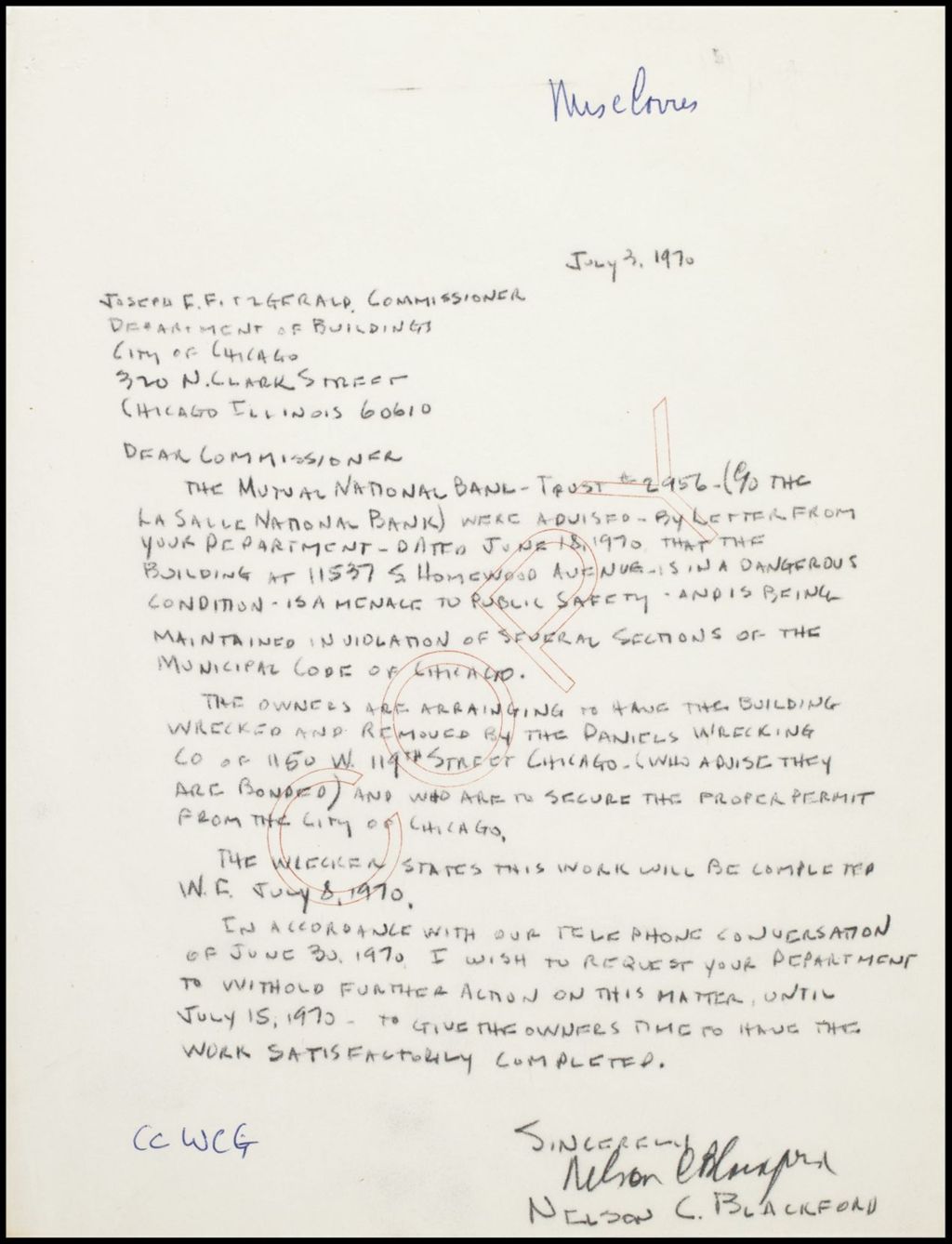 Correspondence, General, 1970 (Folder 83)