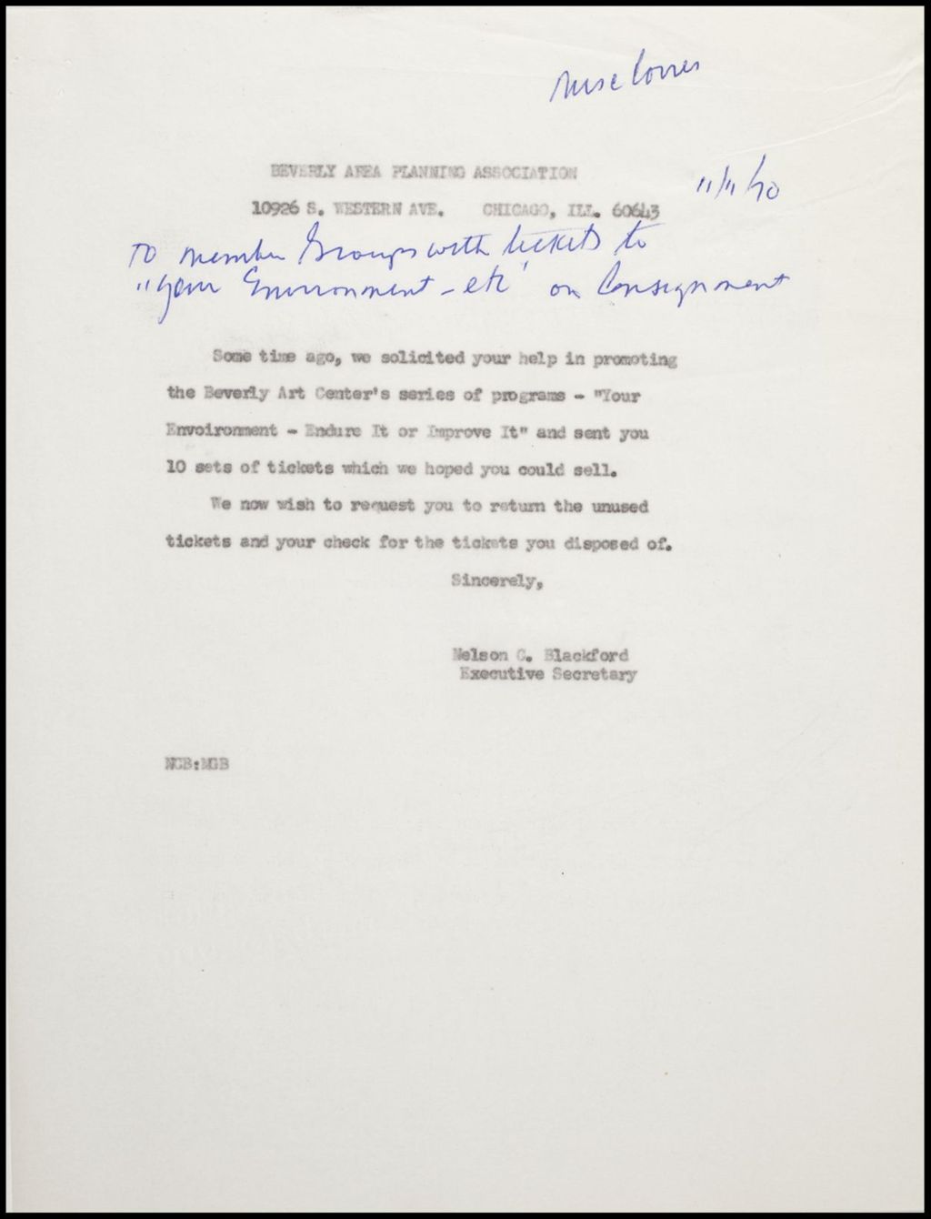 Miniature of Correspondence, General, 1970 (Folder 85)