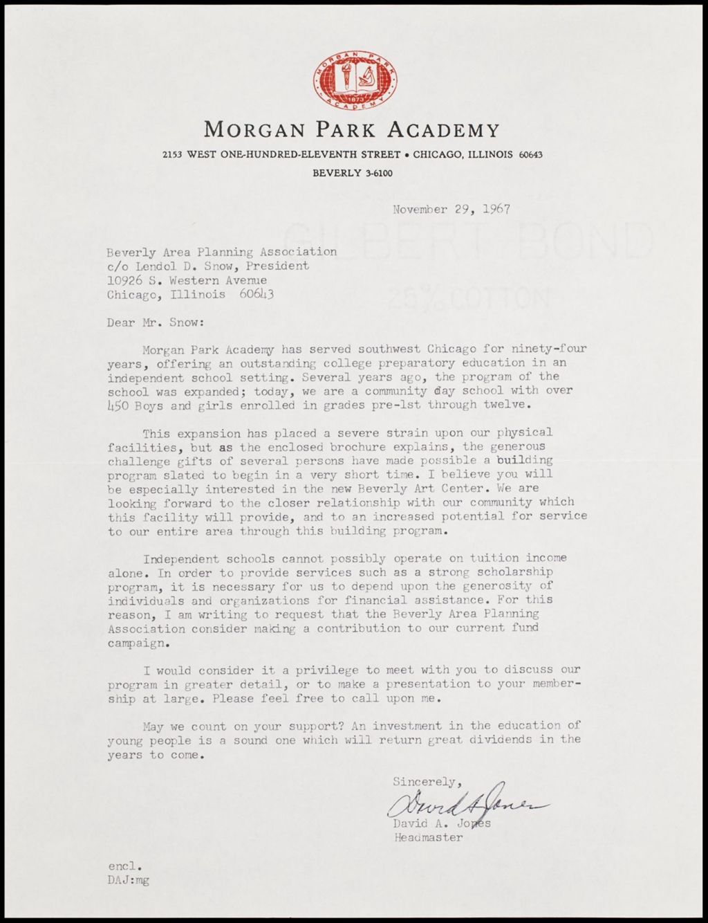 Morgan Park Academy (Folder 141)