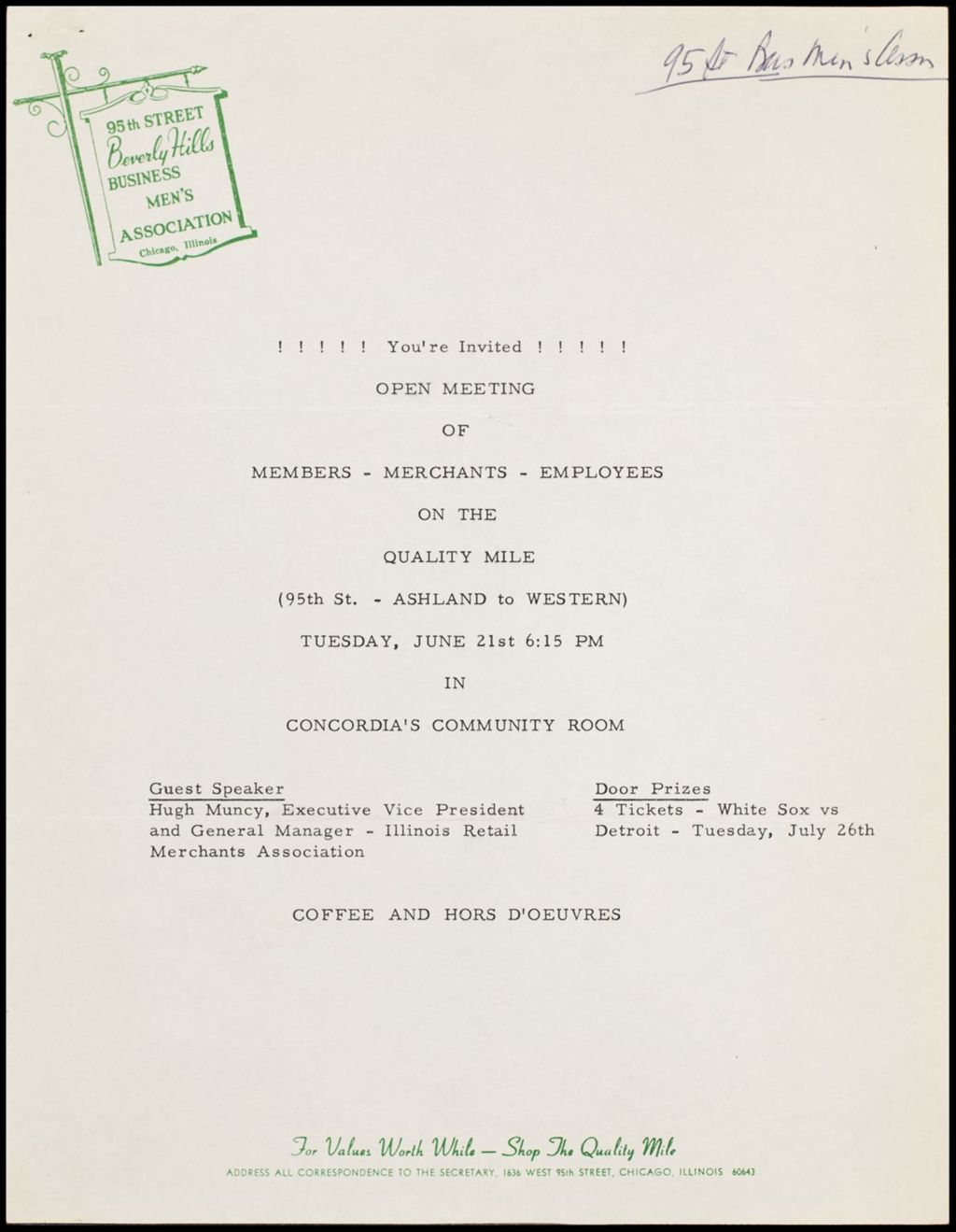 Miniature of 95th Street Business Men's Association (Folder 148)