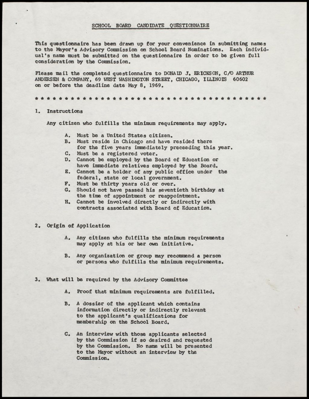 School Board, Nominations, 1969 (Folder 184)