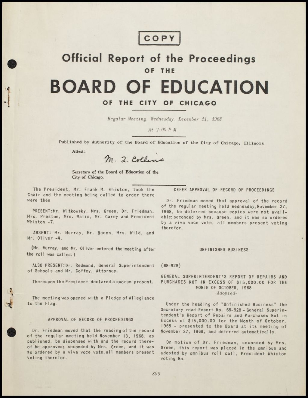 Schools, Planning, New High School, 1968 - 1969 (Folder 196)