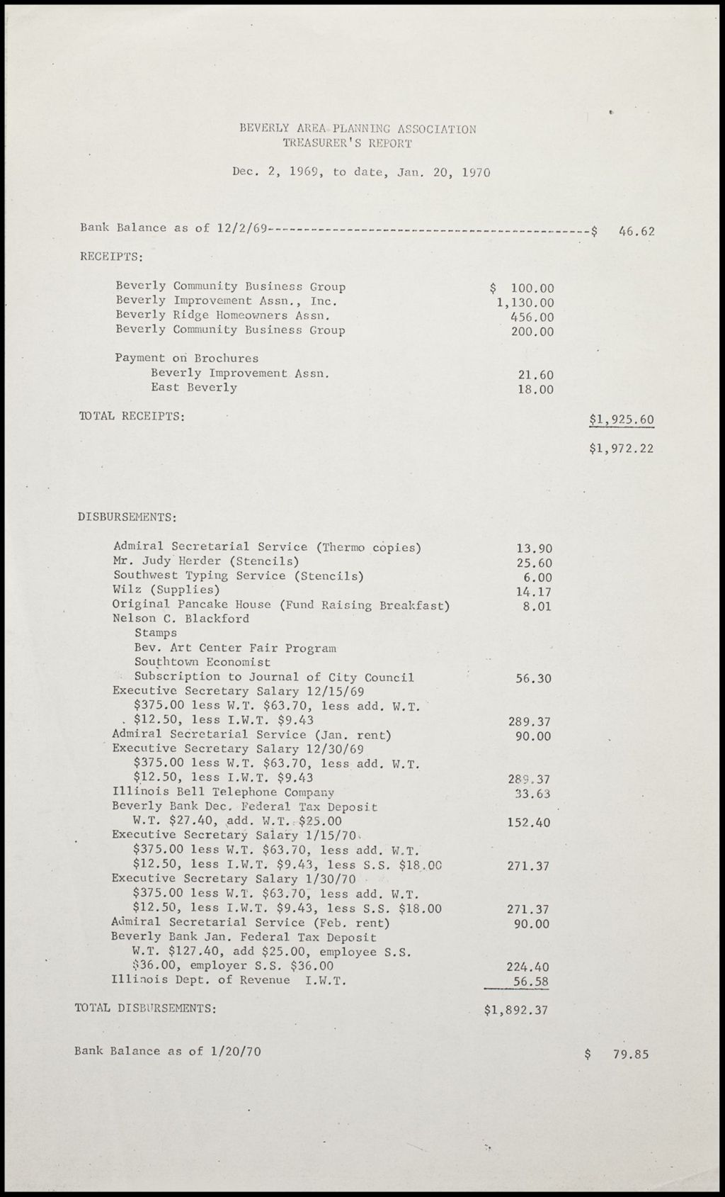 Miniature of BAPA receipts (Folder 249)