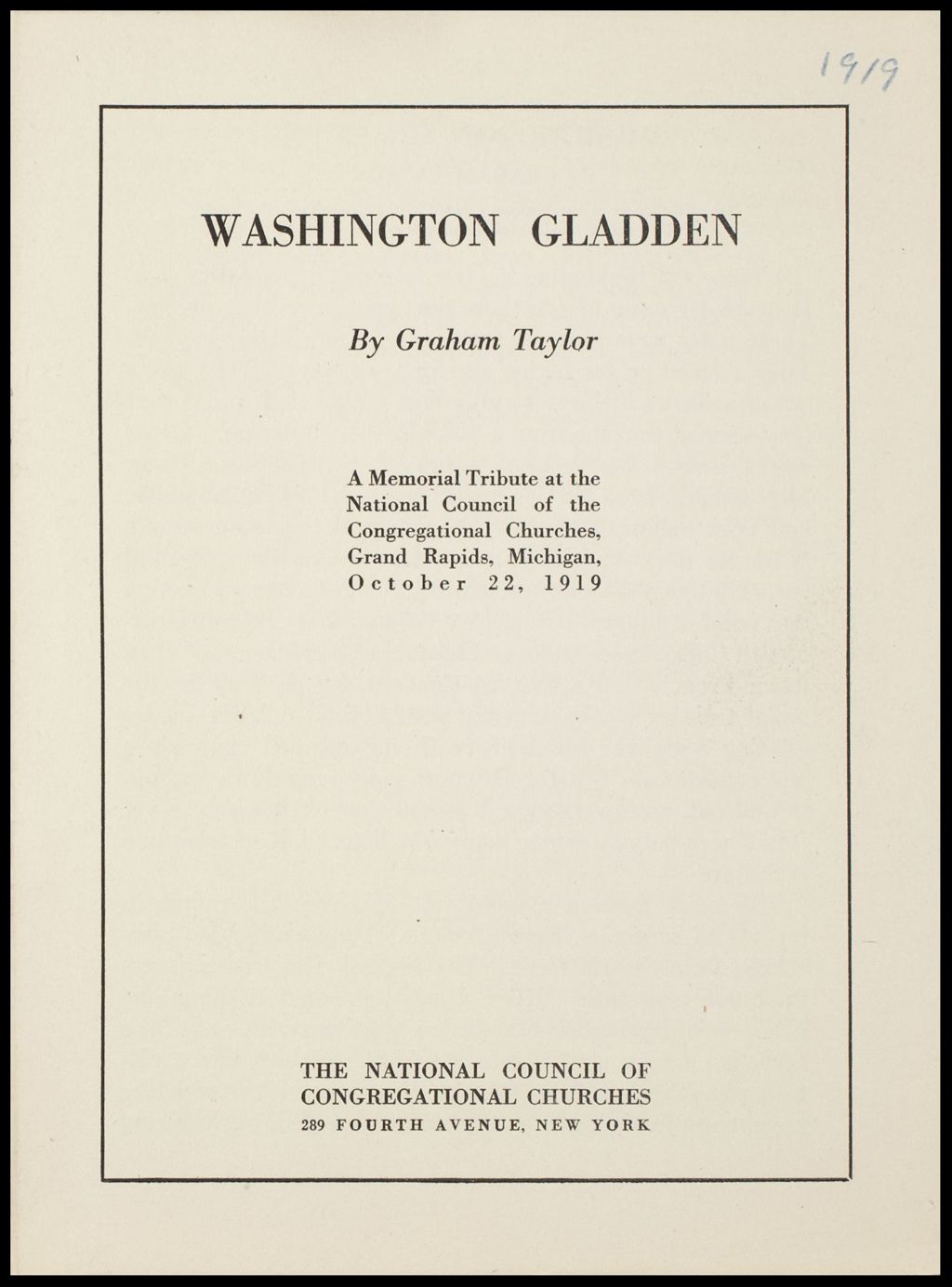 Miniature of Taylor, Graham - writings by, 1893-1919 (Folder 214)