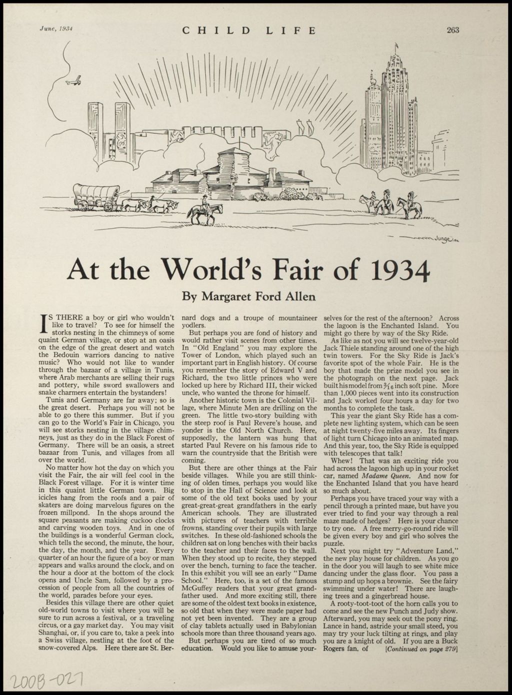 Miniature of "At The World's Fair of 1934" Child Life, June, 1934 (box 4, folder 14)