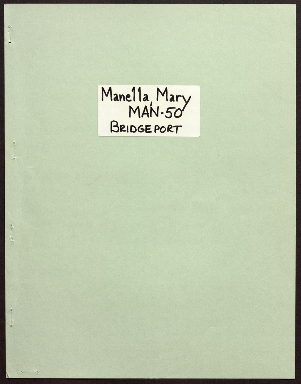 Miniature of Manella, Mary. Interview. (Folder 328)