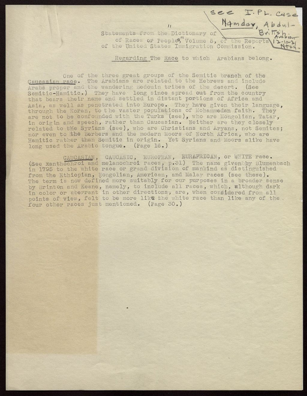Miniature of Naturalization and Racial Discrimination, 1929-1933 (Folder 89)