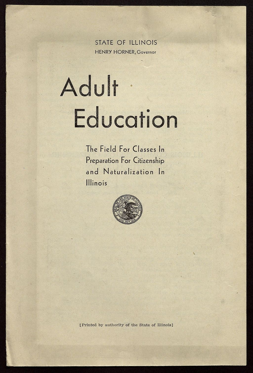 Miniature of State of Illinois Committee on Citizenship and Naturalization Advisor's Project, 1927-1937 (Folder 113)