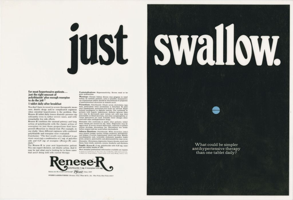 Miniature of just swallow.; advertisement for Renese-R