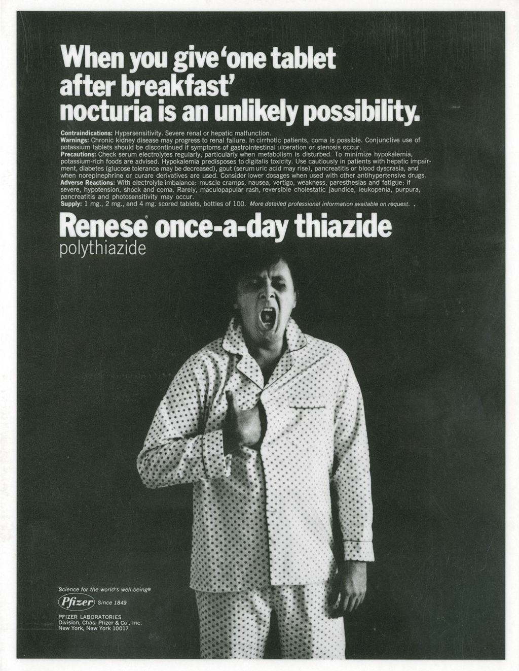 Advertisement for Renese once-a-day thiazide