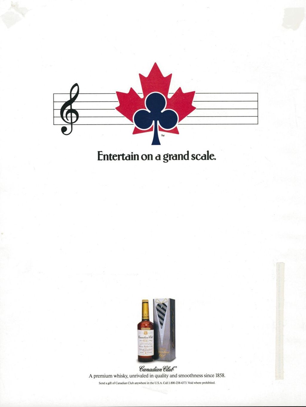 Entertain on a Grand Scale; Canadian Club whiskey advertisement