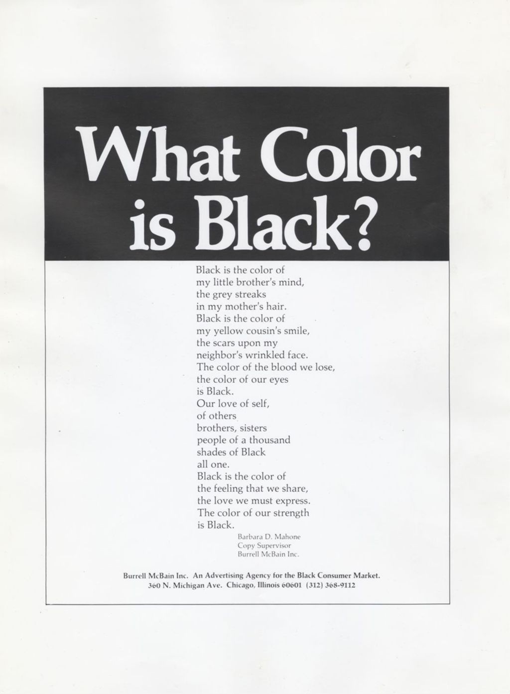 Miniature of What Color is Black? advertisement