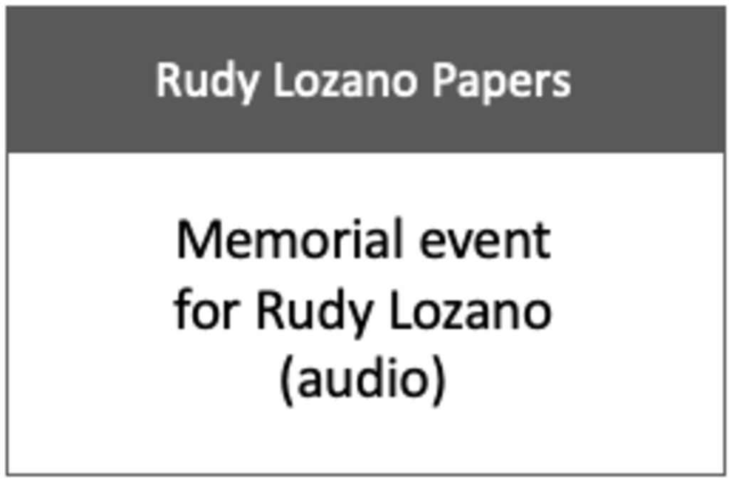 Miniature of Memorial event for Rudy Lozano [audio cassette]