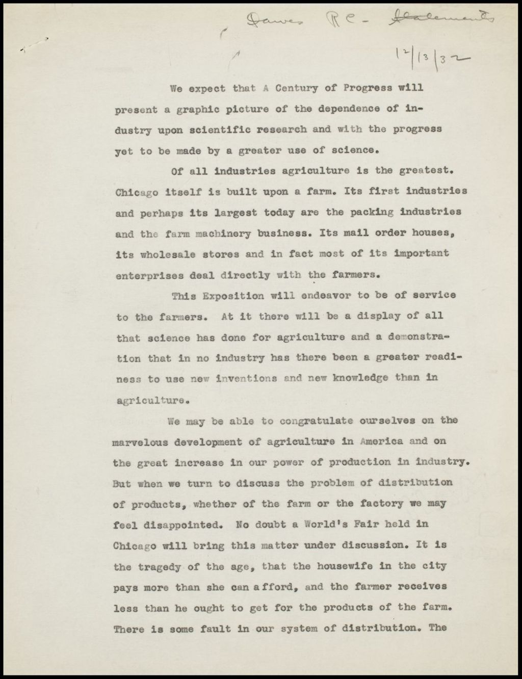 Speeches, 1932 (Folder 4-48)