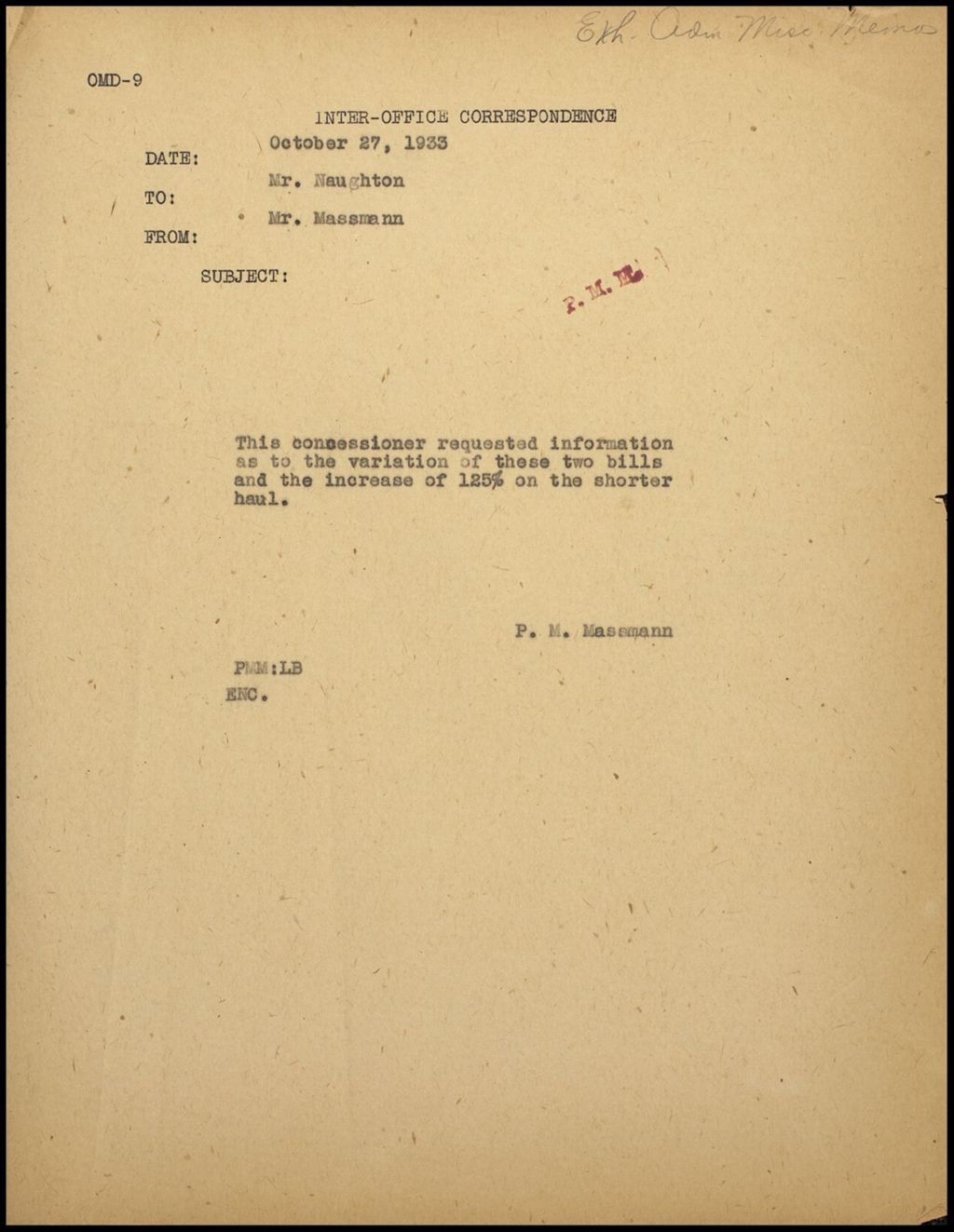 Exhibits, Memos, 1933-1934 (Folder 11-4)