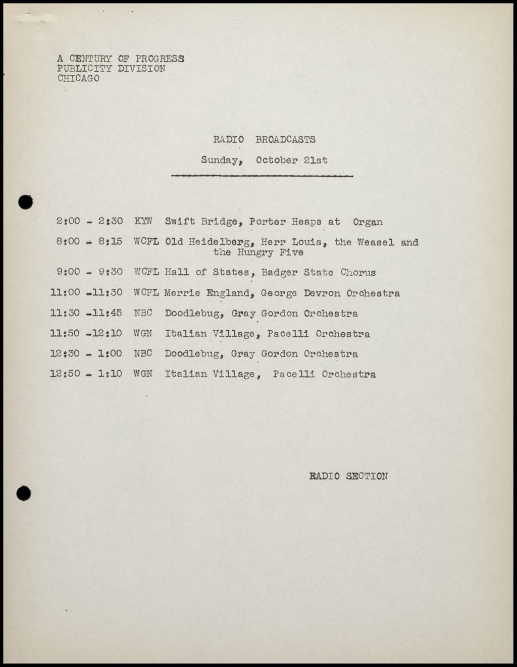 Promotion Stories, October 1934 (Folder 14-129)