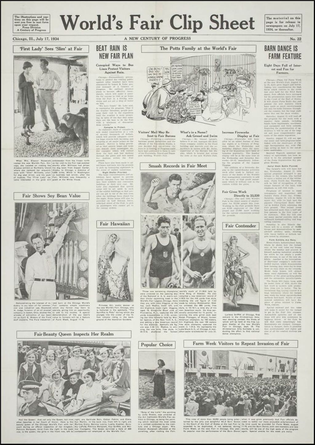 Miniature of World's Fair News, February - October 1934 (Folder 14-209)