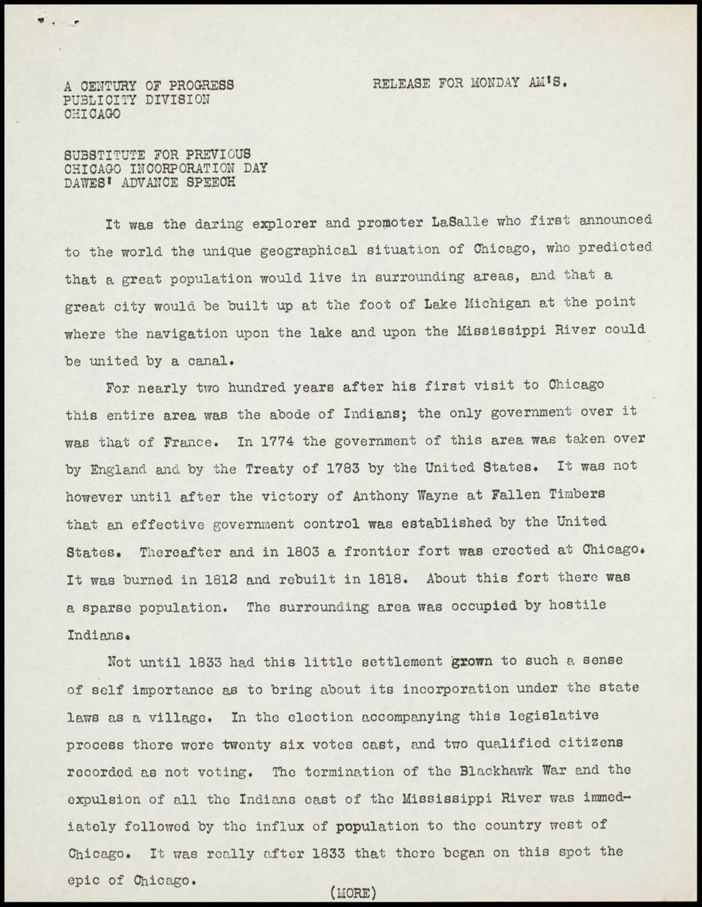 Chicago Incorporation Day, 1934 (Folder 14-210)
