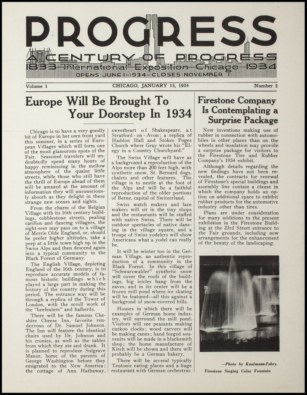 Progress, vol. 1, no. 2, January 15, 1934