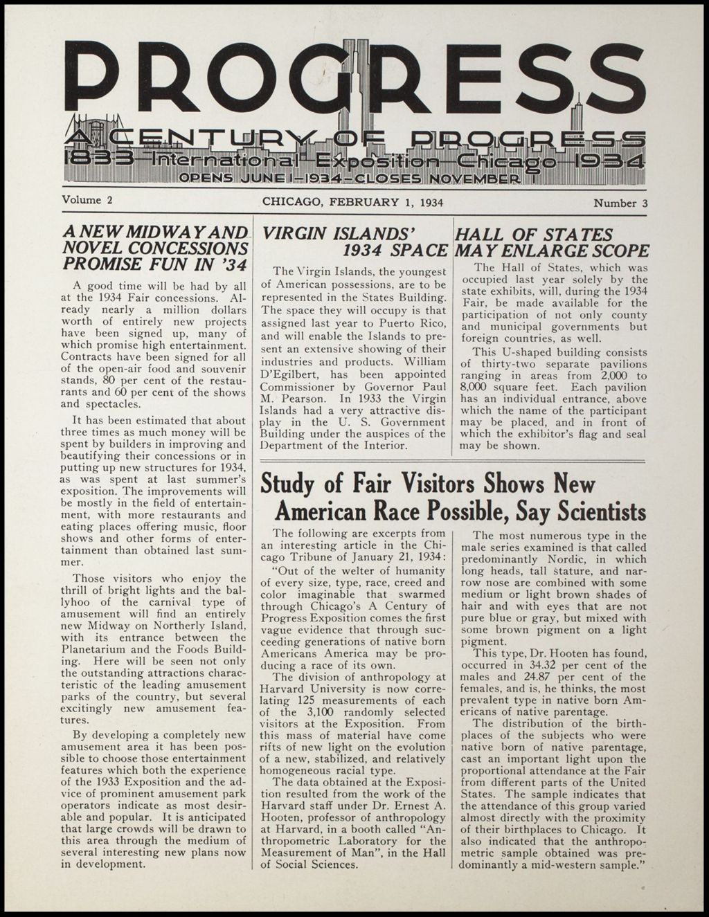 Progress, vol. 2, no. 3, February 1, 1934