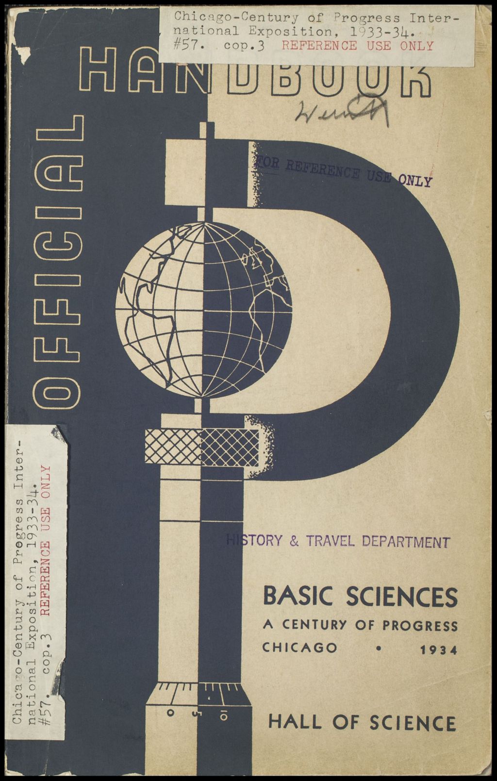 Official Handbook of Exhibits In The Division of The Basic Science, 1933-1934 (Folder 16-218)