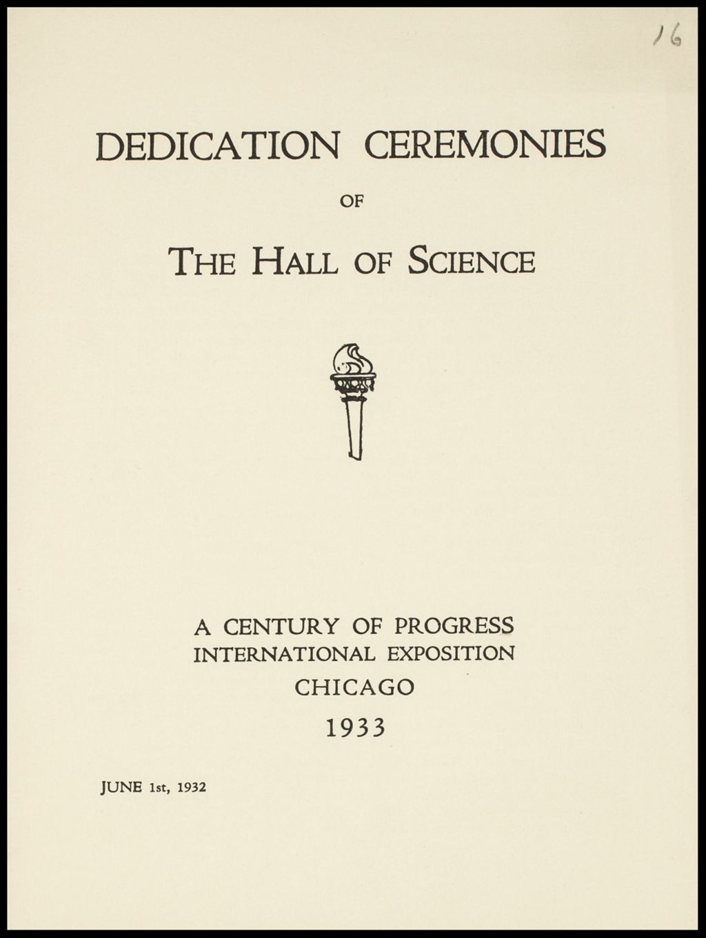Miniature of Dedication ceremonies of The Hall of Science (Folder 16-313)