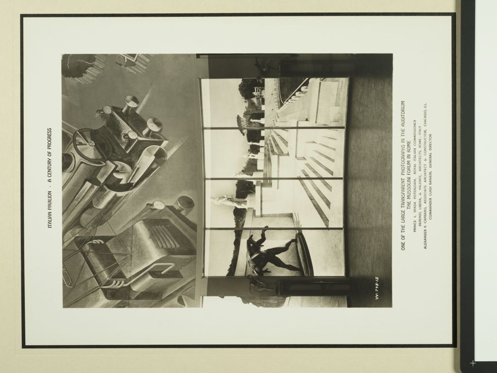 Miniature of Interior view of the Italian Pavilion, photographic view of the Mussolini Forum in Rome.