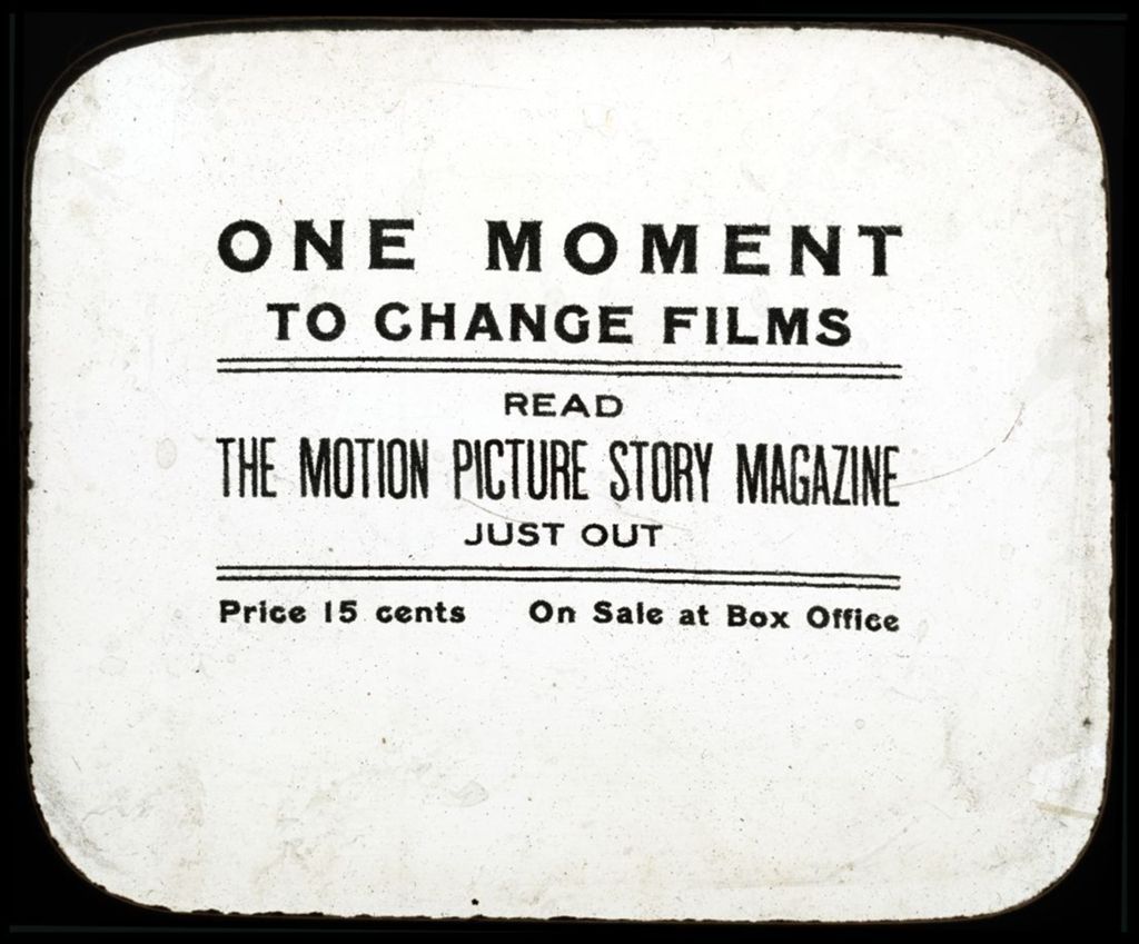 Miniature of Motion picture on-screen announcement of intermission.
