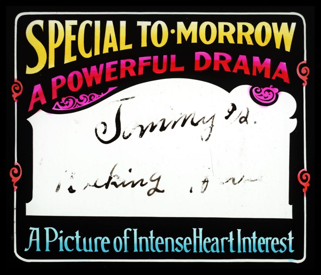Miniature of Sign announcing an upcoming romantic movie