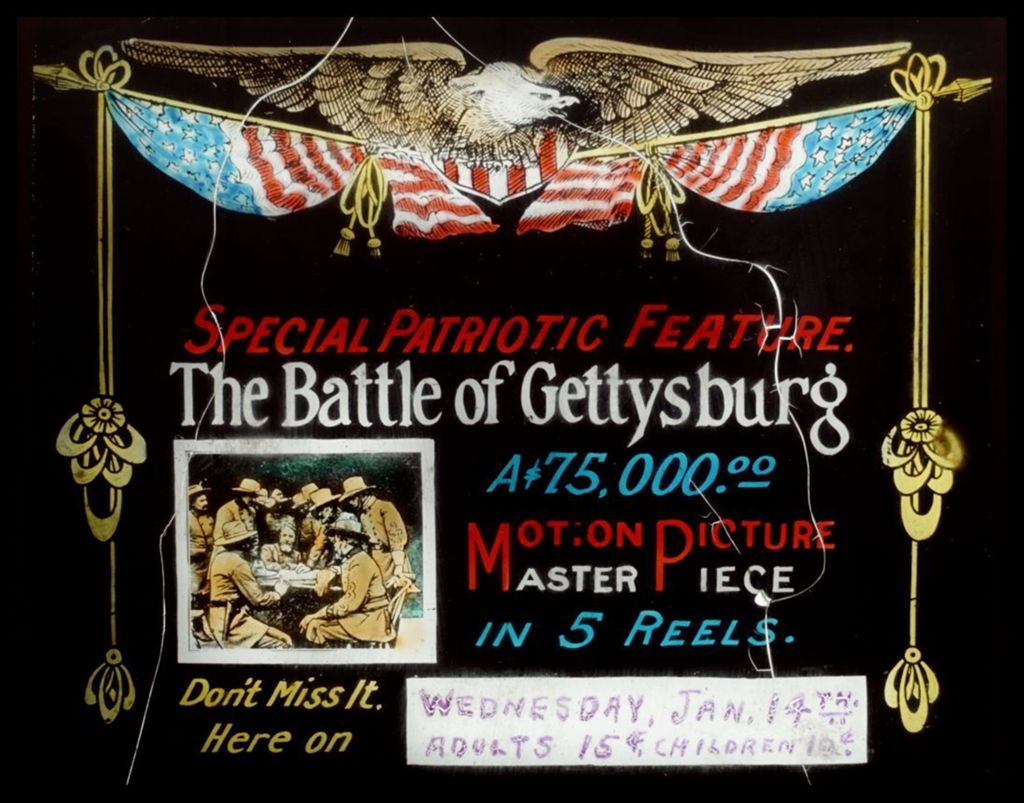 Miniature of Promotional advertisement of the 1913 American silent film, The Battle of Gettysburg.