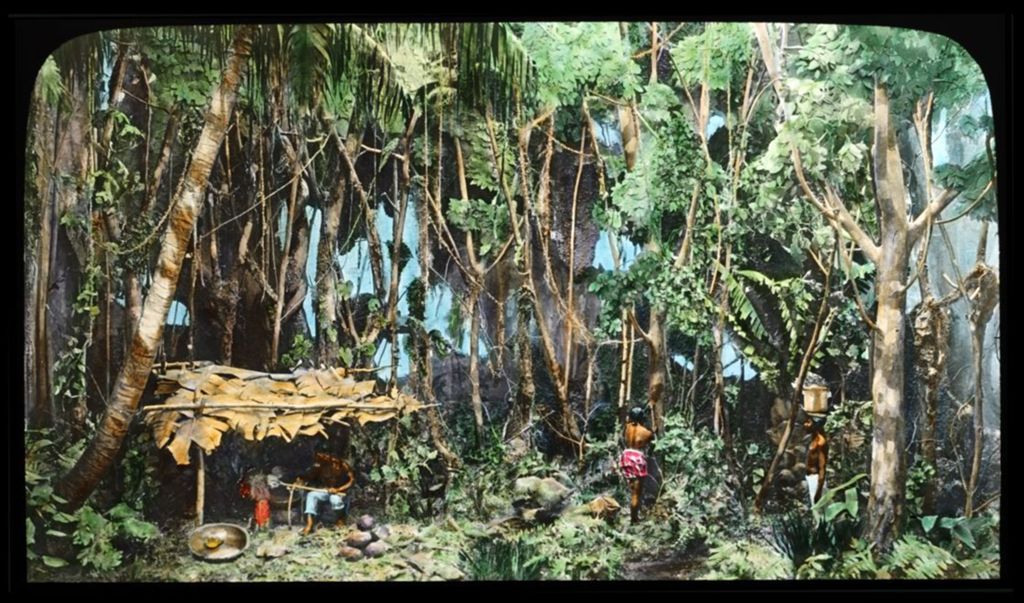 Miniature of One of the exhibits at A Century of Progress depicting a modest homestead in the tropics.