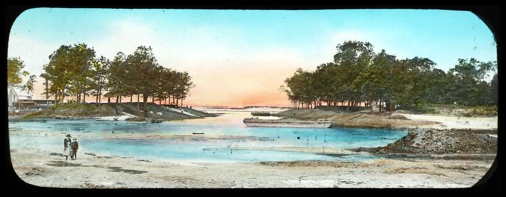 Miniature of Artist's depiction of a beach at sunset