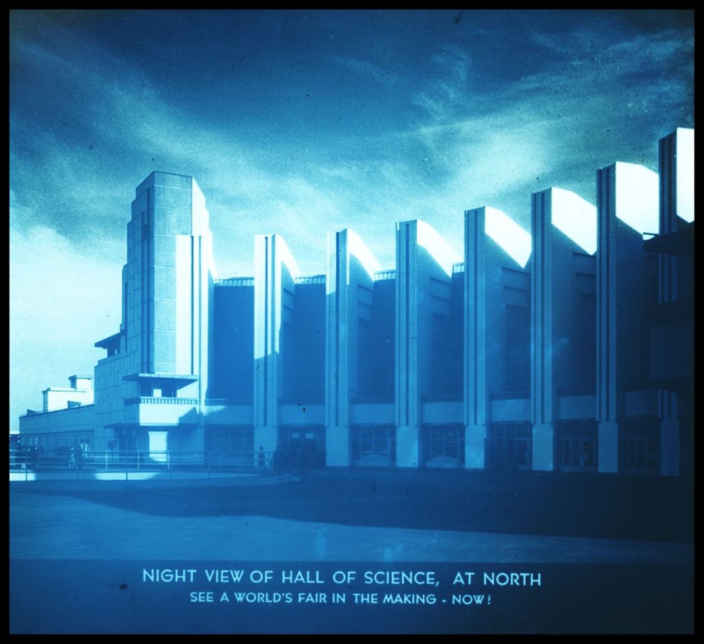 Miniature of Night view of the Hall of Science from the north.