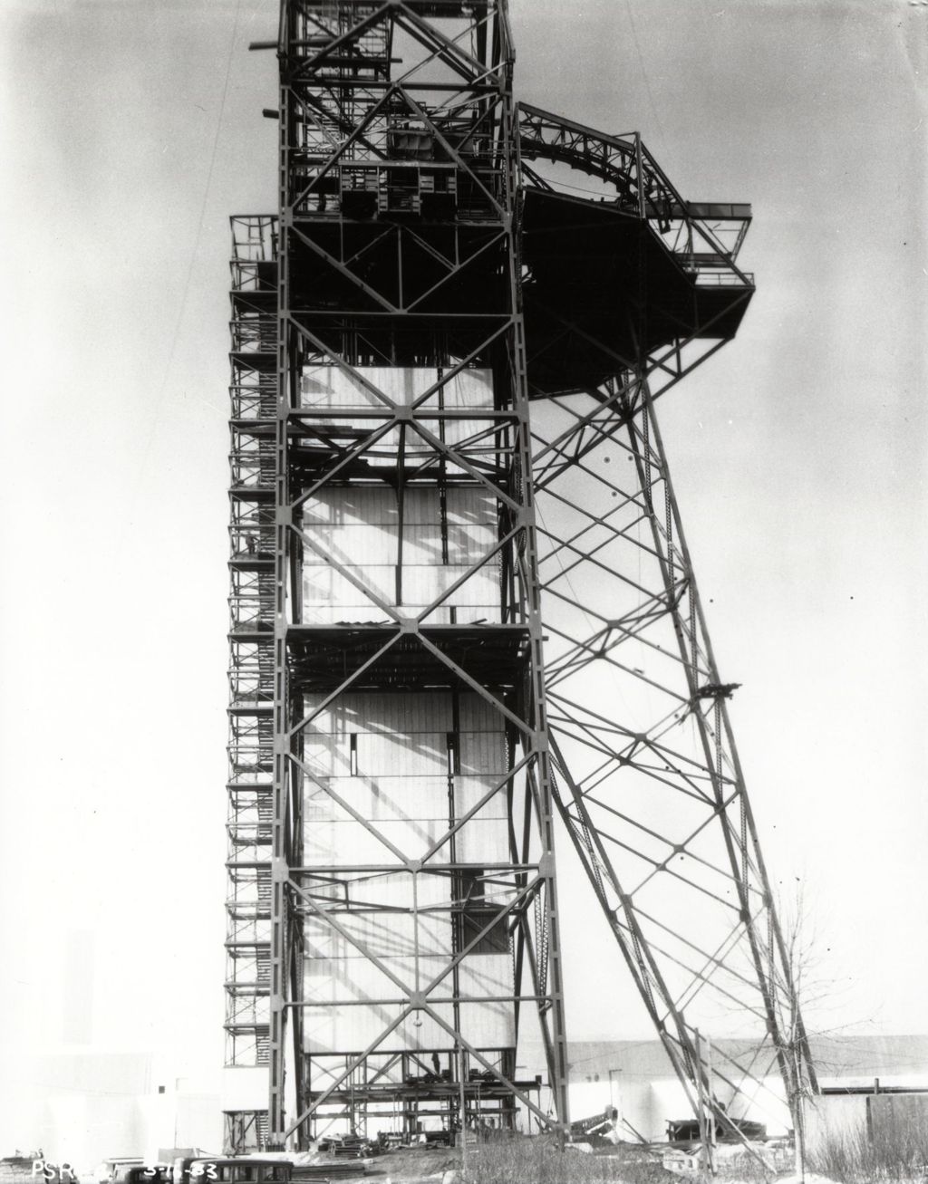 Construction of the one of the Century of Progress Skyride towers