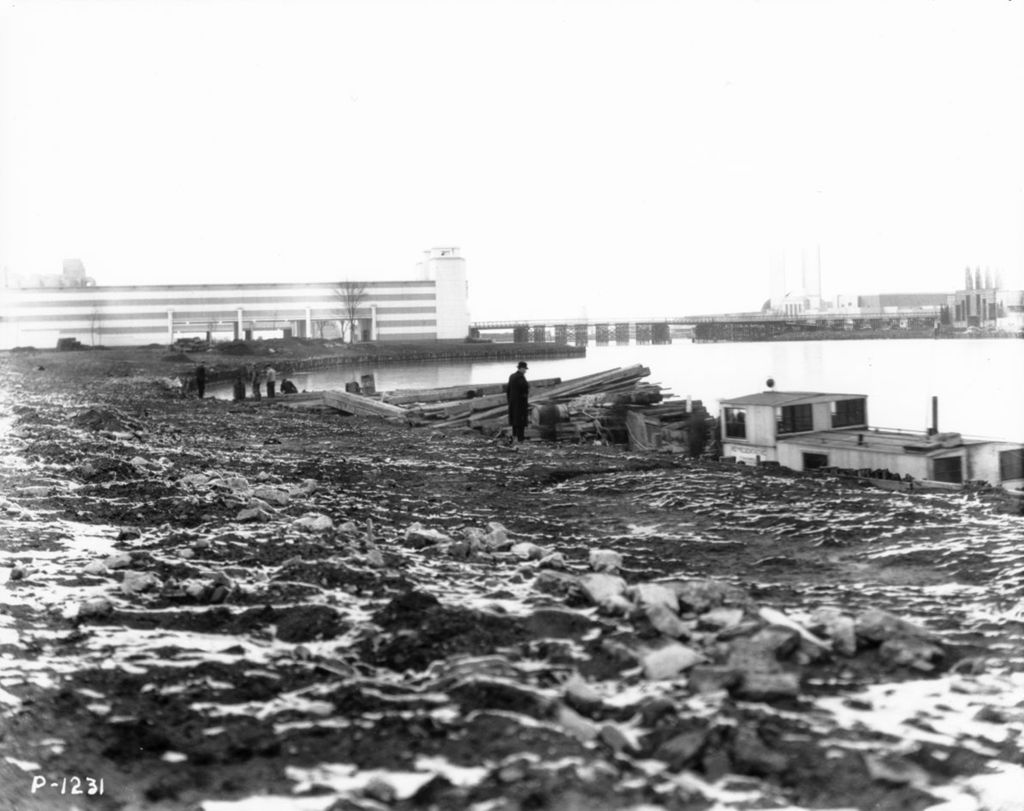 Miniature of Barges loaded with lumber arrive at the Century of Progress
