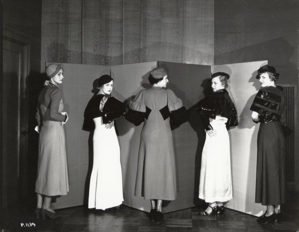 Miniature of Women pose for a fashion show in 1932
