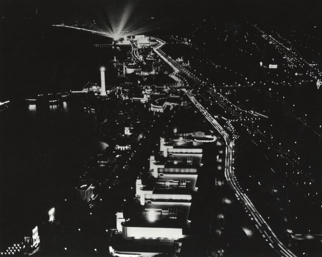 Miniature of View of the Century of Progress at night from the Skyride
