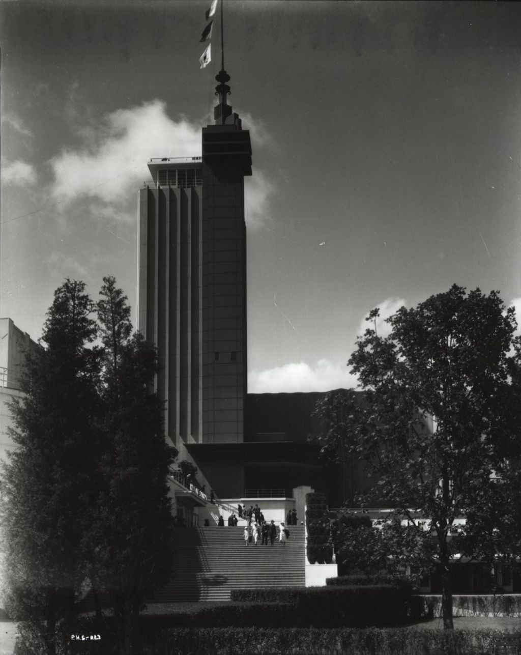 Miniature of View of the Hall of Science Carillon Tower.