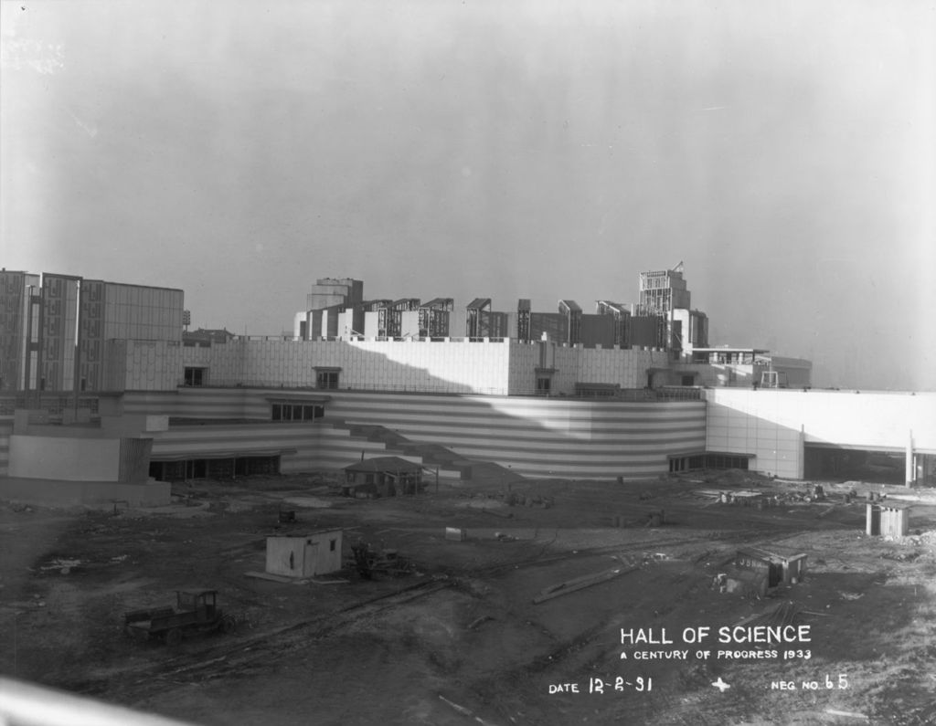 Exterior view of the Hall of Science building under construction