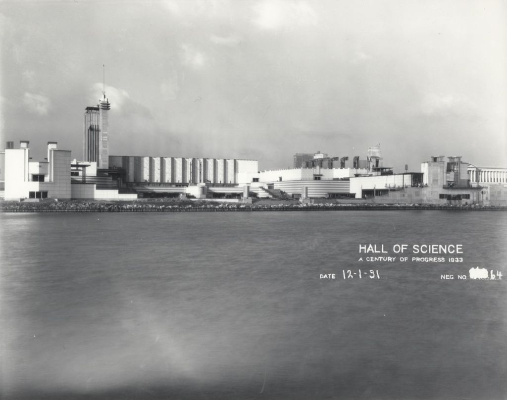 Miniature of Eastern view of the Hall of Science across from the lagoon.