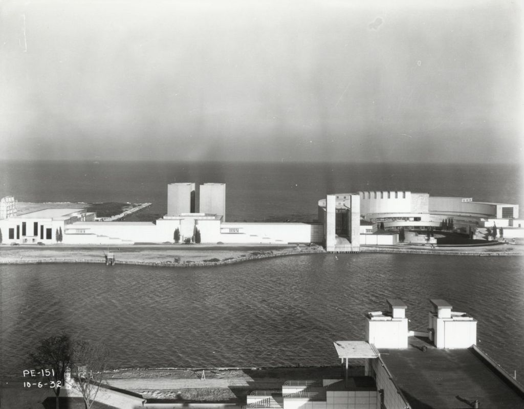Miniature of Aerial view of the Electrical Group building, with Lake Michigan in the background