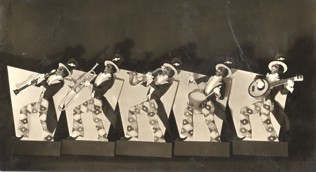 Miniature of Poster depicting a minstrel jazz show