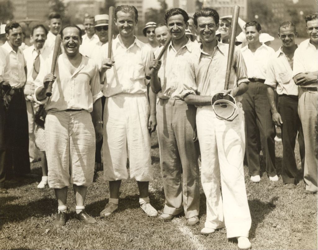 Members of the Chicago Symphony Orchestra after a softball game