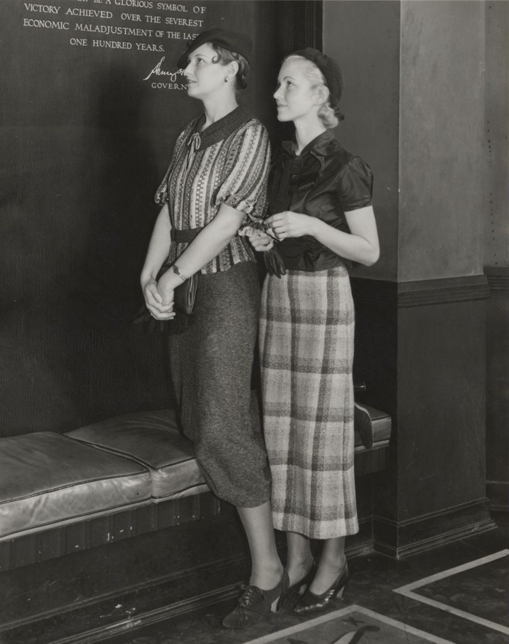 Two young women visit the Illinois Host House