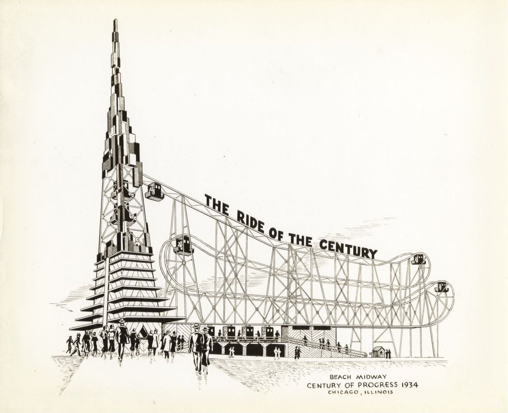 Artist's sketch of the Ride of the Century at the Century of Progress